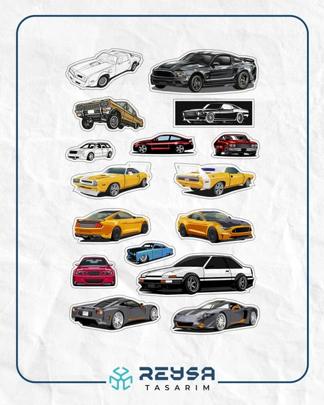 Hızlı Arabalar Sticker Set ürün görseli 1