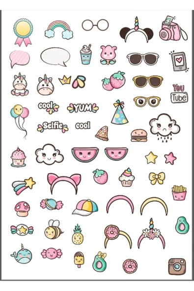 Sevimli Popüler Sticker Set ürün görseli 1