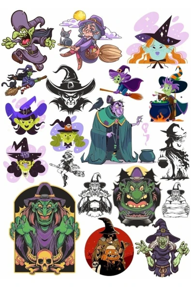 Cadı ve Büyücü Sticker Set 1 ürün görseli 1