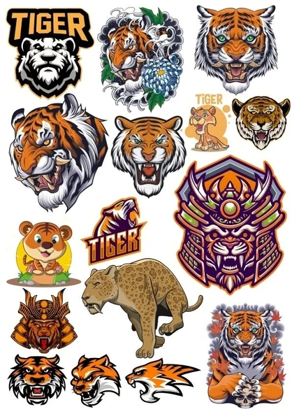 Kaplan Sticker Set 7 17 Parça Telefon, Tablet, Defter, Laptop Sticker ürün görseli 1