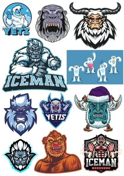 Yeti Sticker Set 15 Parça Telefon, Tablet, Defter, Laptop Sticker ürün görseli 1