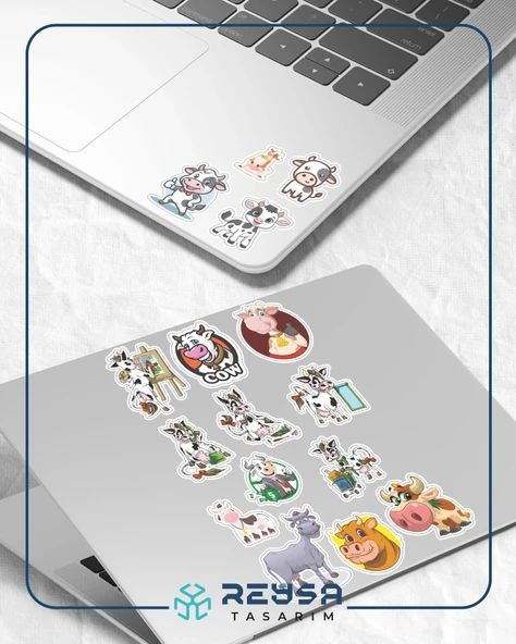 Sevimli İnek Sticker Set 2 - Resim 3