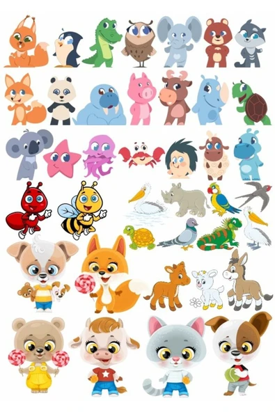 Sevimli Hayvanlar Sticker Set 2 ürün görseli 1