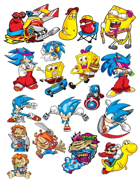 Karakterler Sticker Set 5 21 Parça Telefon, Tablet, Defter, Laptop Sticker ürün görseli 1