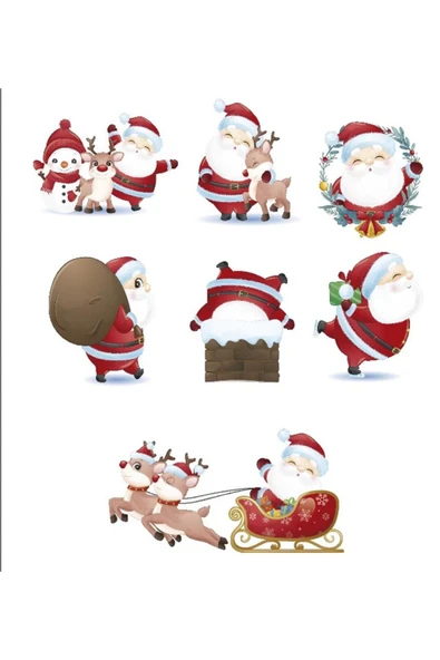 Noel Baba Sticker Set 4 ürün görseli 1