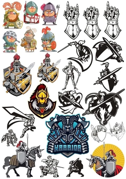 Savaşçı Sticker Set 8 23 Parça Telefon, Tablet, Defter, Laptop Sticker ürün görseli 1