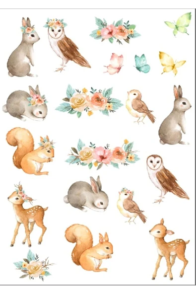 Sevimli Hayvanlar Sticker Set 3 ürün görseli 1