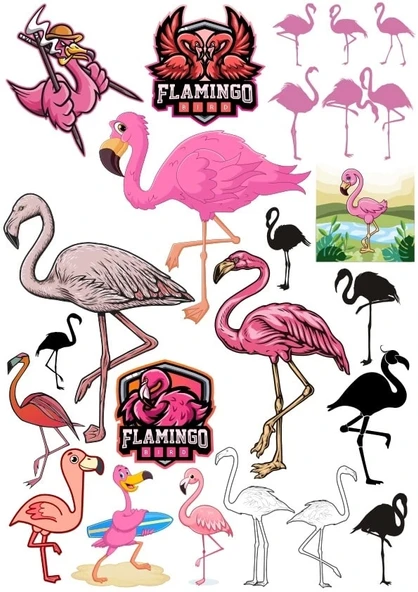 Flamingo Sticker Set 15 Parça Telefon, Tablet, Defter, Laptop Sticker ürün görseli 1