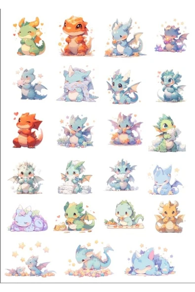 Minik Ejderhalar Sticker Set ürün görseli 1
