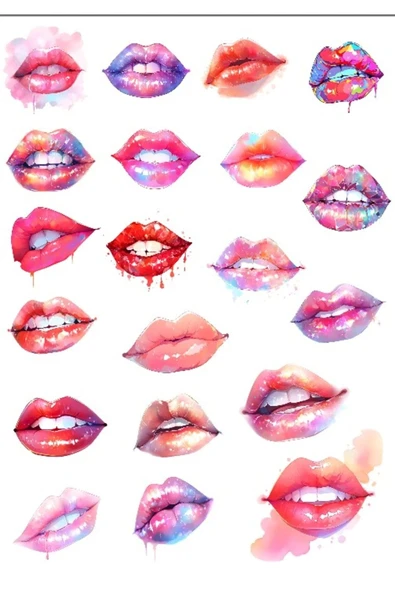 Dudak Sticker Set ürün görseli 1