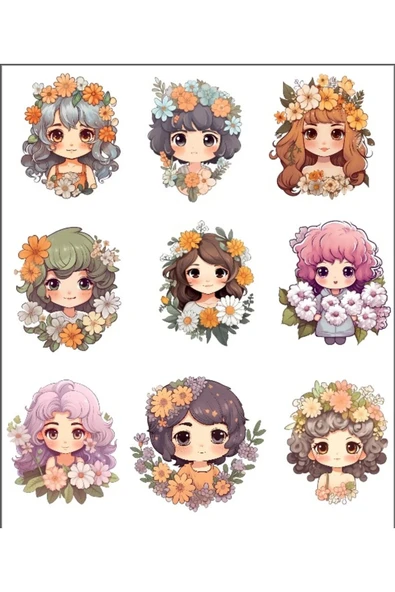 Sevimli Kızlar Sticker Set -1 ürün görseli 1