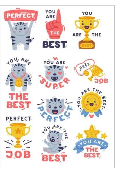 Onaylama Cümleleri İngilizce Sticker Set 2 ürün görseli 1