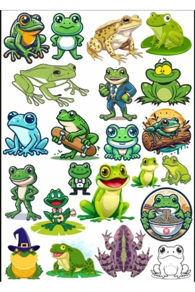 Kurbağa Sticker Set 4 ürün görseli 1