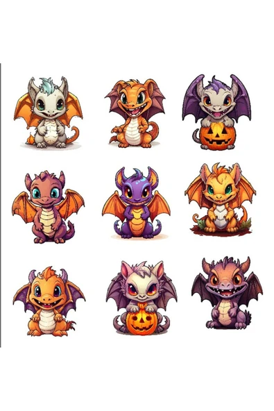 Sevimli Ejderhalar Sticker Set ürün görseli 1