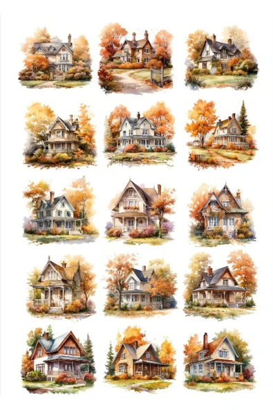 Sonbahar Temalı Ev Sticker Set ürün görseli 1