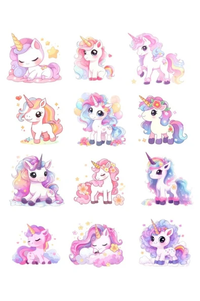 Tek Boynuzlu Atlar Sticker Set 2 ürün görseli 1