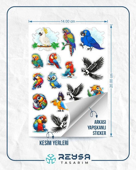 Papağan Sticker Set - Resim 2