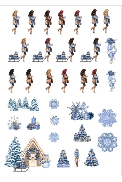 Kış Temalı Sticker Set ürün görseli 1