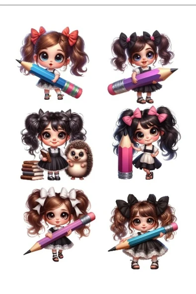 Okul Kızı Sticker Set ürün görseli 1