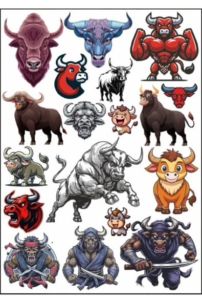 Kızgın Boğa Sticker Set 2 ürün görseli 1
