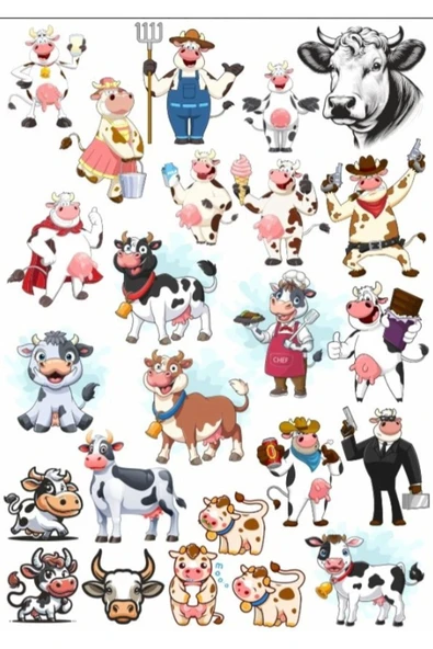 İnek ve Çiftlik Hayatı Sticker Set 2 ürün görseli 1