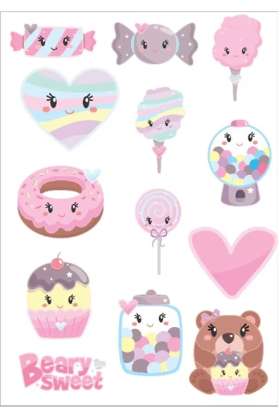 Sevimli Şekerler Sticker Set 2 ürün görseli 1