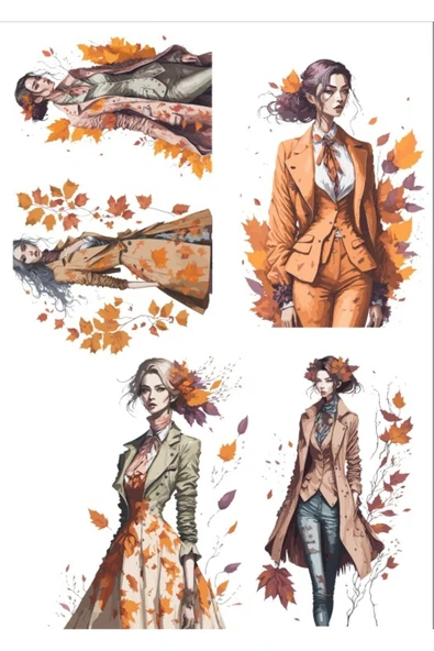 Sonbahar Temalı Kız Sticker Set ürün görseli 1