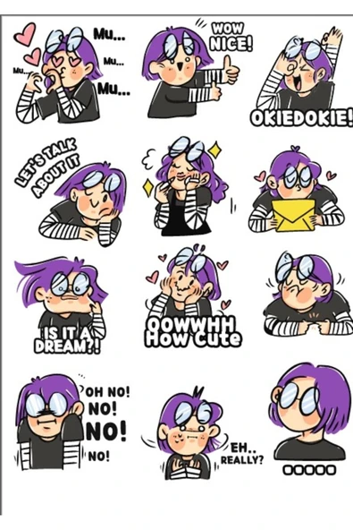 Heyecanlı Kız Sticker Set ürün görseli 1