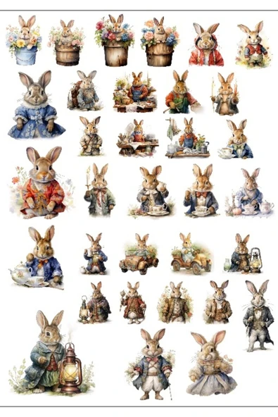 Tavşanlar Sticker Set ürün görseli 1
