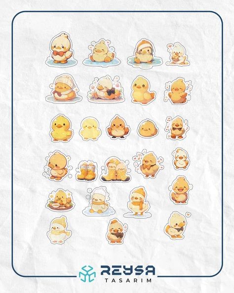 Minik Sevimli Civciv Sticker Set 2 ürün görseli 1