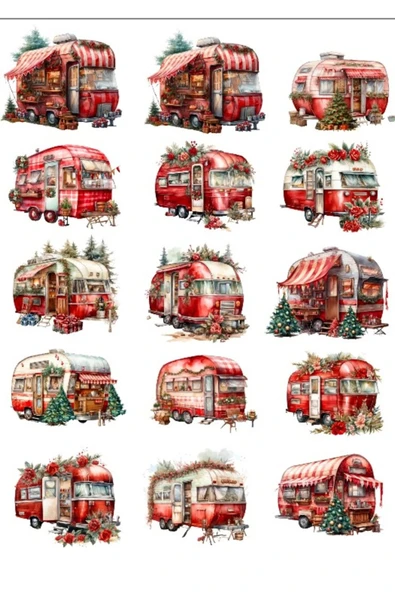 Kırmızı Karavan Sticker Set ürün görseli 1