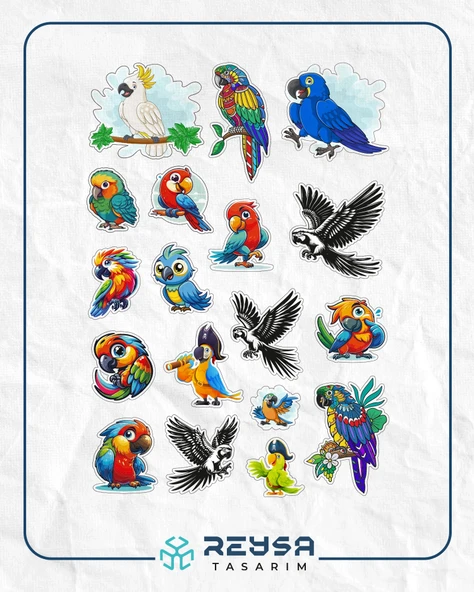 Papağan Sticker Set ürün görseli 1