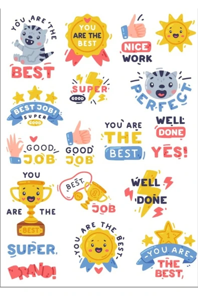 Onaylama Cümleleri İngilizce Sticker Set ürün görseli 1