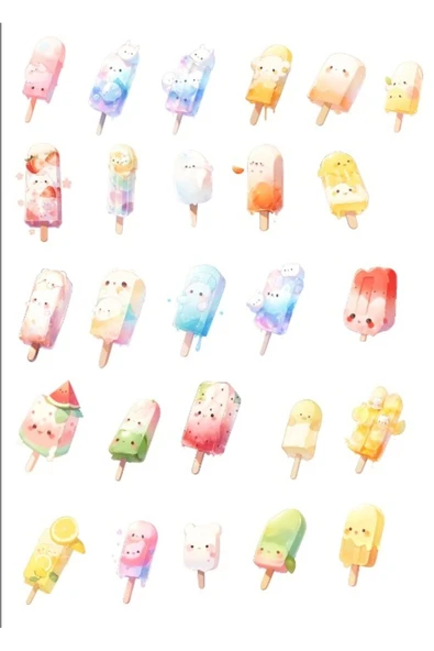 Sevimli Dondurmalar Sticker Set ürün görseli 1