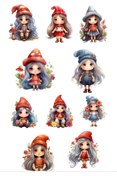 Sevimli Kızlar Sticker Set -2 ürün görseli 1