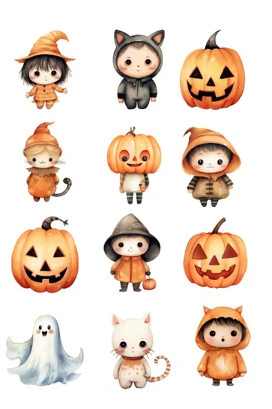 Sevimli Hallowen Sticker Set ürün görseli 1