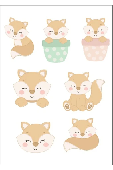 Sevimli Tilki Sticker 1 ürün görseli 1