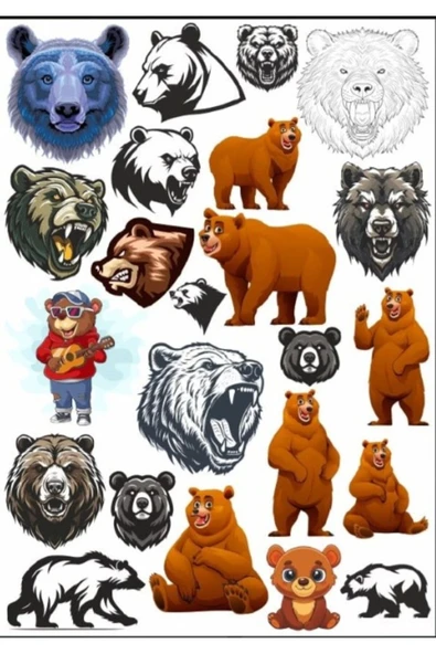 Sinirli Ayı Sticker Set 1 ürün görseli 1