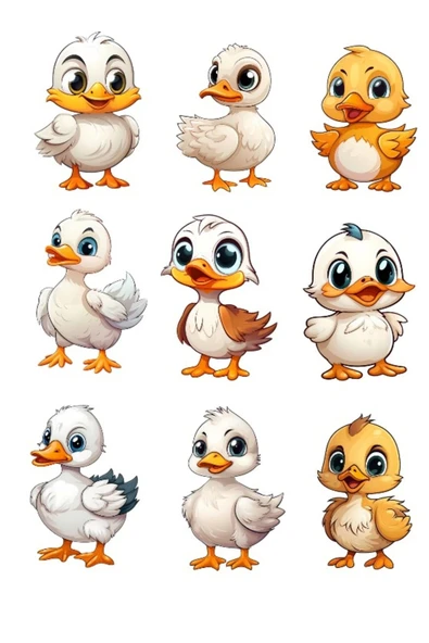 Sevimli Ördek Sticker Set ürün görseli 1
