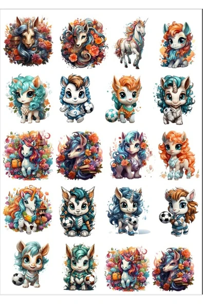 Sevimli At Sticker Set ürün görseli 1