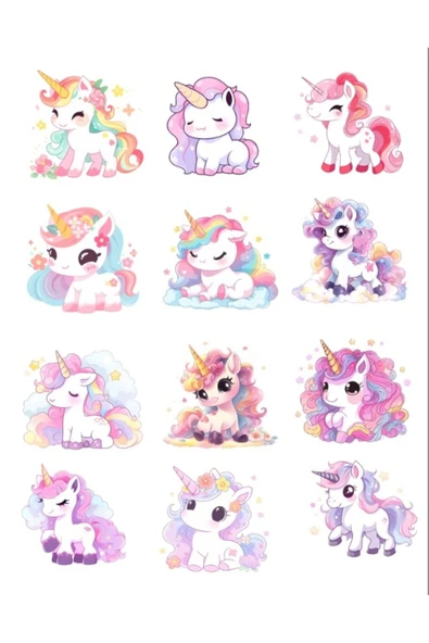 Tek Boynuzlu Atlar Sticker Set ürün görseli 1