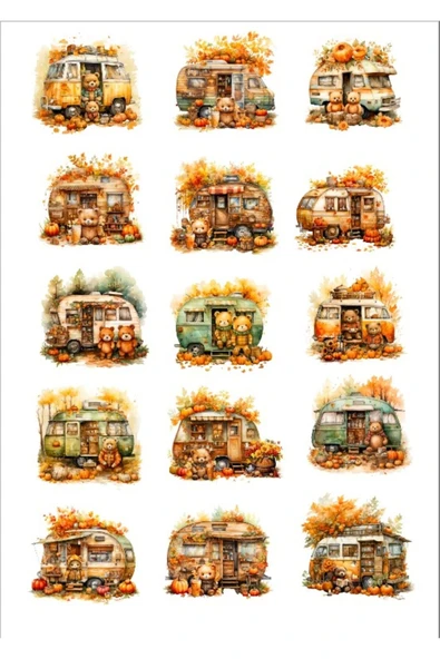 Sonbahar ve Karavan Sticker Set ürün görseli 1