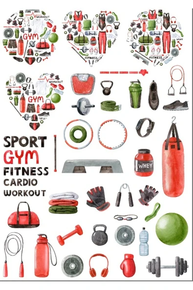Gym Spor Salonu Sticker Set ürün görseli 1