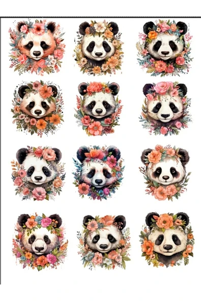 Sevimli Panda Sticker Set ürün görseli 1