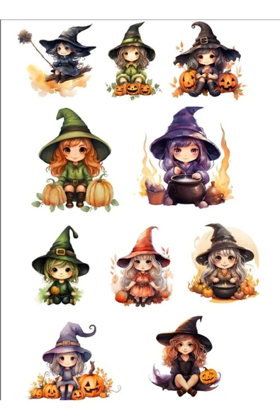 Cadı Kız Sticker Set ürün görseli 1