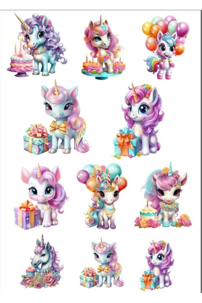 Hediye ve Unicorn Sticker Set ürün görseli 1
