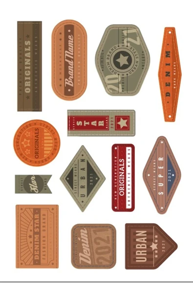 Vintage Sticker Set 3 ürün görseli 1