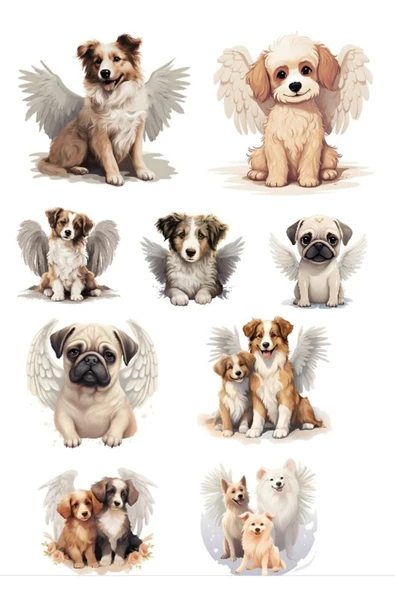 Kanatlı Köpekler Sticker Set ürün görseli 1