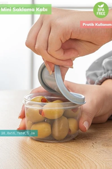 Saklama Kabı Mini Erzak Kabı Buzdolabı Kabı Yuvarlak Bpa Free 175 ml ürün görseli 1