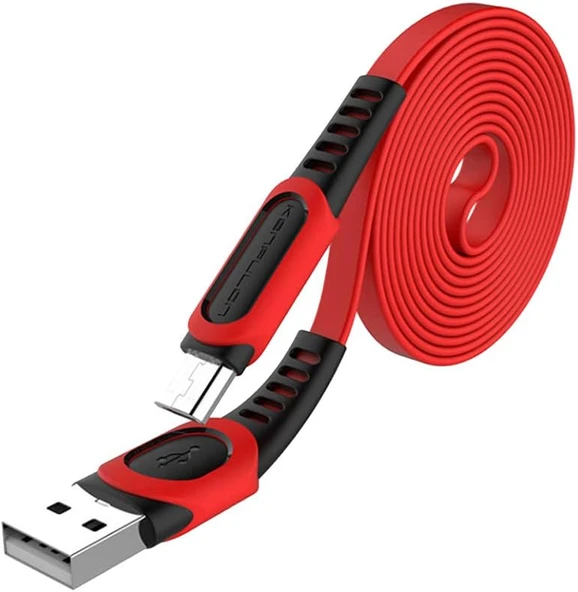 Zipax  Vodafone Smart Tab 7 Şarj Kablosu Micro USB Yassı 1Metre 2.4A - Resim 3